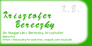 krisztofer bereczky business card